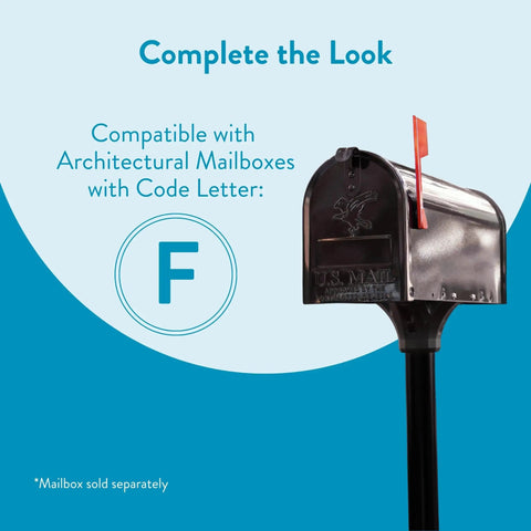 Coolidge Galvanized Steel Mailbox Post in Black for Outdoor Use, Heavy-Duty Weatherproof Mailbox Post With ABS Hardware, Code F 7511B-10