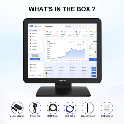 17 Inch Capacitive Touchscreen Monitor With Ten Point Multi Touch For Fluid Gestures In Restaurant Retail And Pos Kiosks Features durable G G glass surface and SXGA display.