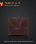 Slim Leather Wallet For Men With RFID Blocking, Minimalist Front Pocket Bifold, Ultra Thin And Sleek With ID Window, Mocha Color