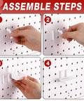 Assembly steps for Must Have 4 Pack Pegboard Plier Holders For Pliers And Scissors Durable Plastic Double Hole Tool Hangers