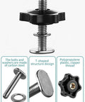 Pro Grade 12 Sets 1/4-20 T Track Bolts And Knobs Kit with carbon steel bolt, T-shaped design, and polypropylene knob
