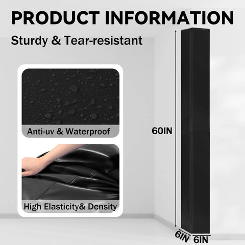 Heavy Duty Wall Corner Guards With Thick Foam Liner For Basketball Courts And Gyms Water Resistant Corner Pads, 60in tall.