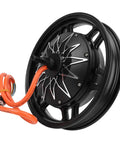 14 Inch Aluminum Alloy Hub Motor For Electric Scooter Upgrade 2000W To 5000W with orange wire and black rim design.