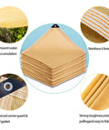 80 Percent Beige Shade Cloth With Grommets stack view showing reinforced corners and edges for pergolas, 6.56x3.28ft