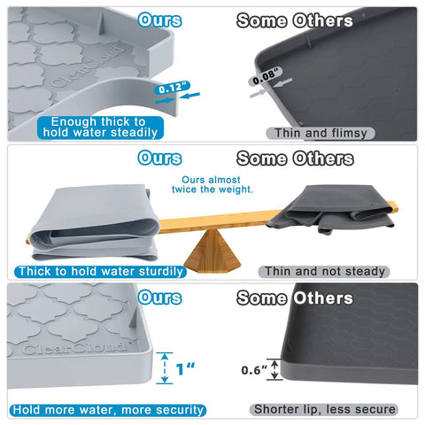 Comparison of thick Under Sink Mat For Kitchen Waterproof Liner 36 Inch Cabinet Protector with thinner competitors