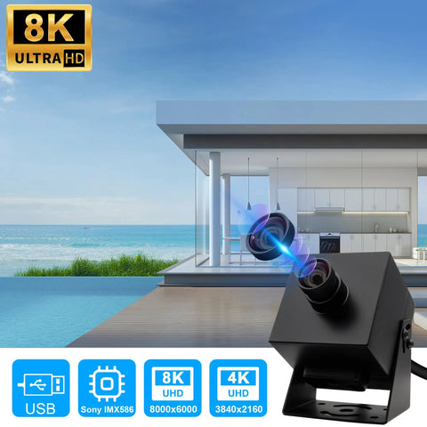 48MP USB Camera For Laser Engravers And Raspberry Pi Pro Grade Ultra HD 8000x6000 Mini Lightburn Vision Camera displayed by a pool.