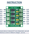 Diagram of 2 Pack PC817 4 Channel Optocoupler Isolation Module For Control Relays Plug And Play 3.6 To 30V Input And 3.3 To 30V Output