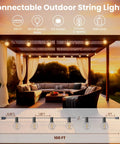 Connectable Outdoor LED String Lights 100 Ft With 52 Shatterproof G40 Vintage Edison Bulbs Waterproof Patio Lighting For Porch Deck