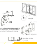 Installation diagram for Heavy Duty 4 Pack Sliding Screen Door Rollers Glides Like Butter With Silent 1 Inch Steel Ball Bearings.