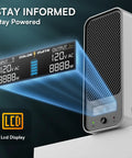 LiFePO4 Lithium UPS Backup Power System with 1000VA 600W, LCD display, showing input and output values, ideal for power stability.