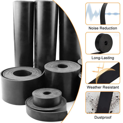 DIY Neoprene Rubber Sheet Solid Seal Material For Gaskets, Anti Slip Pads, Oil Resistant Sound Dampening 12 In X 1/16 In X 10 Ft