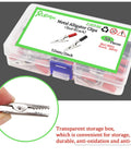 50 Piece 52mm 2 Inch Metal Alligator Clips Set Red And Black Color Coding in storage box