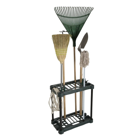 Garden Tool Organizer 23 Inch Utility Rack That Holds Up To 30 Yard Tools For Maximum Floor Space Indoor Outdoor Garage