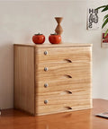 Wooden Desktop File Cabinet Organizer With Lockable Four Drawers For Office Storage Of Documents And Supplies on desk