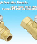 Brass Ball Valve Kit For Air Compressors 1/4 Inch NPT Shut Off Valve with high precision threads, shown in close-up.