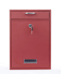 Wall Mounted Locking Vertical Dropbox Mailbox For Ultra Secure Mail Delivery In Durable Galvanized Steel Large Red