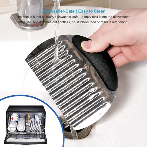 2-pack large stainless steel crinkle cutters with ergonomic black non-slip handles for vegetables