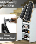 Under Stair Drawer Slides Non-Removable With 265lb Load Capacity 3-Stage Full Extension Anti-Derailment Hardware, 2.0mm steel
