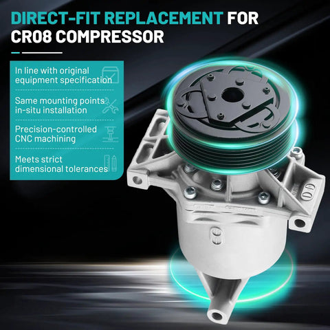 Superior A/C Compressor Keep Your Daily Cruisers Frosty For Nissan Versa Note 2012-2019 And Tiida 2016-2018 displayed with precision CNC machining.