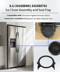 241688401 And 241688701 Refrigerator Dispenser Ice Chute Assembly And Door Seal Flap on stainless French door fridge