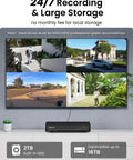 4K Ultra HD PoE Security Camera System With Four Cameras, H.265, 8-Channel NVR With 2TB HDD, Person And Vehicle Detection, screen display