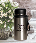 Insulated Water Bottle For On The Go Hydration 800ml Stainless Steel Flask next to flowers and glassware