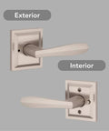 Interior Privacy Door Lever Handle With Reversible Operation For Bedroom Or Bathroom Satin Nickel Finish Microban Protection