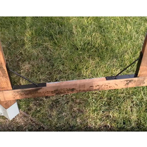 Installed No Sag Corner Brace Kit For Shed Doors, Driveway Gates, Corral Gates, And Wood Windows, Heavy Duty Galvanized Steel