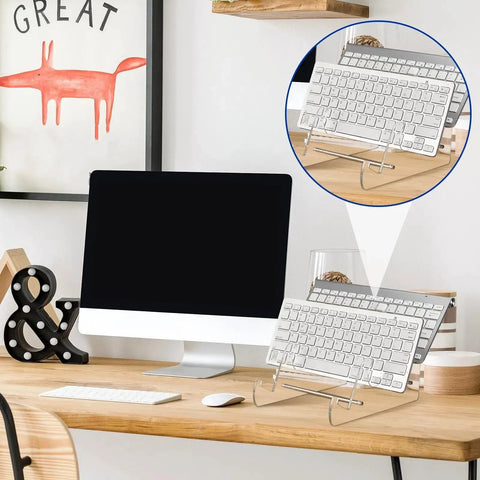 Clear Acrylic Keyboard Display Stand 3 Tier Storage Tray For Keyboard And Tablet Desk Organizer Easy Assembly