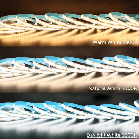 24V DC Color Changing RGBCCT Dotless COB LED Strip Lights DIY Friendly High Density 4200 LEDs RGBWW From Warm White To Daylight