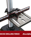 10 Inch Drill Press With 6.2 Amp Induction Motor Three Quarter Horsepower Benchtop Drill Press showing precise drilling fence