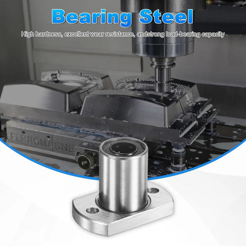 LMH10UU Linear Ball Bearings 10mm Bore, CNC machine bushing with 19mm OD, 25mm length, 4.5mm hole, in stainless steel.