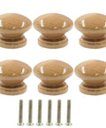 Wood Dresser Knobs Mushroom Shape Drawer Pulls Set Of 6 For Kitchen Cabinets Wardrobe Cupboard And Dresser Easy Install With Standard Or Separate Screws