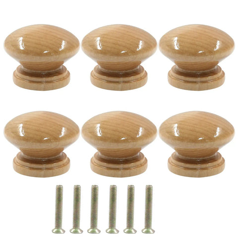 Wood Dresser Knobs Mushroom Shape Drawer Pulls Set Of 6 For Kitchen Cabinets Wardrobe Cupboard And Dresser Easy Install With Standard Or Separate Screws