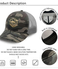 No Crying On The Yacht Trucker Hat For Women Funny Summer Cap with ventilated mesh and camouflage design, adjustable strap.