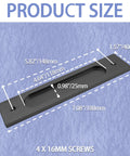 Diagram of 2 Pack 7 Inch Flush Pulls For Barn Doors Recessed Handle With Slim Rectangular Profile Matte Black Finish and dimensions.