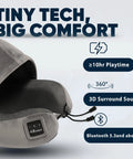 Wireless Bluetooth Music Neck Pillow With Hood For Travel Sleep Semicircular Design With Built In Speaker 360 Degree Neck Support