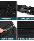 Close-up of the Hanging Car Trunk Organizer showing waterproof fabric, durable buckle, smooth zipper, and strong stitching.