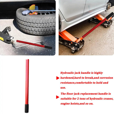 Beefy Heavy Duty Jack Handle Extension for Hydraulic Bottle Jacks With No Slip Sleeve, Easy Install Replacement Accessory shown in use