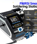 Beefy 200W High Power Soldering Station Kit With Two Helping Hands Fast Heat Up One Second Heat Up Three Second Melt 100 to 240V Compatible Smart Temperature Control Copper Transformer For Precision Electronics, TFT display