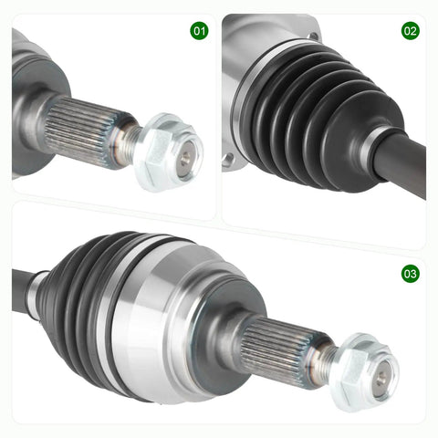 Front Left Or Right CV Axle Shaft Assembly 4WD Fits Cadillac Escalade Chevrolet Silverado 1500 Tahoe Avalanche K1500 K2500 Sierra 1500 Yukon 1999 2006 Replacement Drivetrain Part For Heavy Duty Trucks SUVs, black rubber boot, 33-spline