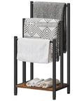 Free Standing Towel Rack And 3 Tier Blanket Organizer Space Saver For Home No Clutter Industrial Metal Drying And Display Rack With Shelf