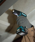 Badass 12v Max Lithium Ion Cxt Brushless Drill Driver Featuring Electric Brake And Bright Led Lamp Keyless Chuck Compact Heavy Duty Cordless Tool Built Different For Real World Projects in action with user.