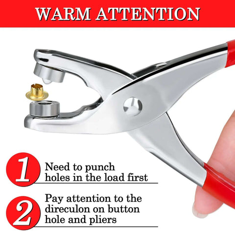 Complete 1200 Piece Pro Grade Grommet Eyelet Kit for Fabric and Leather Projects with plier hole punch and instructions.