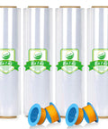 Heavy Duty 80 Gauge Plastic Stretch Wrap Roll 18 X 1500 Feet Hella Durable Shrink Film For Moving Shipping Pallet Wrapping And Furniture Protection 4 Pack displayed with non-slip cores.