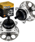 Rear Wheel Hub Bearing Assembly Set for Toyota Prius 2010 To 2015 and Prius Plug In 2012 To 2015 With ABS Sensor Cap 5 Lug 4 Bolt Flange 2 Piece Kit Excludes Prius V