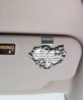 Heart Shaped Car Visor Clip Set With You Are More Special Than Words Can Say Please Travel Safely Each Day Message attached to car visor