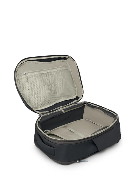 Daylite Expandable 26 Plus 6 Travel Pack Black open view showing interior compartments and 6L expansion space.