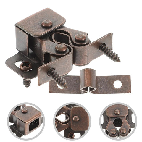 20 Pcs Cabinet Door Catches Double Roller Push Release Latches built tough from cold rolled steel with screws visible