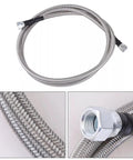 Straight Shot Stainless Steel Braided Fuel Line Quick Fix Kit For 1999 To 2003 Chevy Silverado GMC Sierra V8 Gas showing braided design.